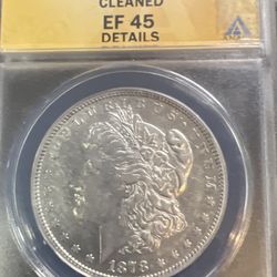 1878 Morgan Silver Dollar ANACS EF45 8TF VAM-2A SUPER CD CLEANED