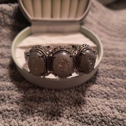 Druzy Sterling Silver Cuff Bracelet 