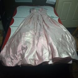 shiny pink blush dress size1