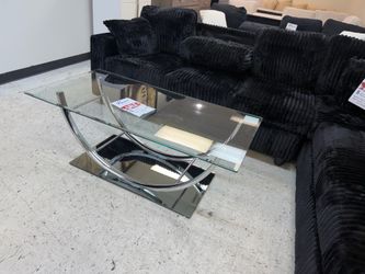 Glass top coffee table