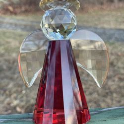 Simon Designs Red Crystal Angel Paperweight Figurine New