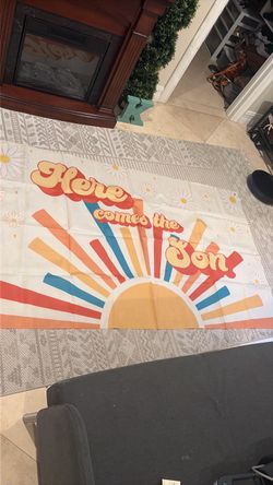 Here comes the sun back drop  3.5 x 6 ft