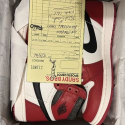 Jordan 1 Retro High OG Chicago Lost & Found Size 8