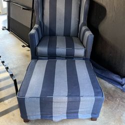 Upholstered Wind back Arm Chair Slip Covered