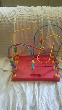 Play school beaded rollar coaster rockets cars planes hot air ballons red yellow blue green purple