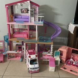 Barbie Mega Bundle – Dreamhouse, Camper & Bike – $230