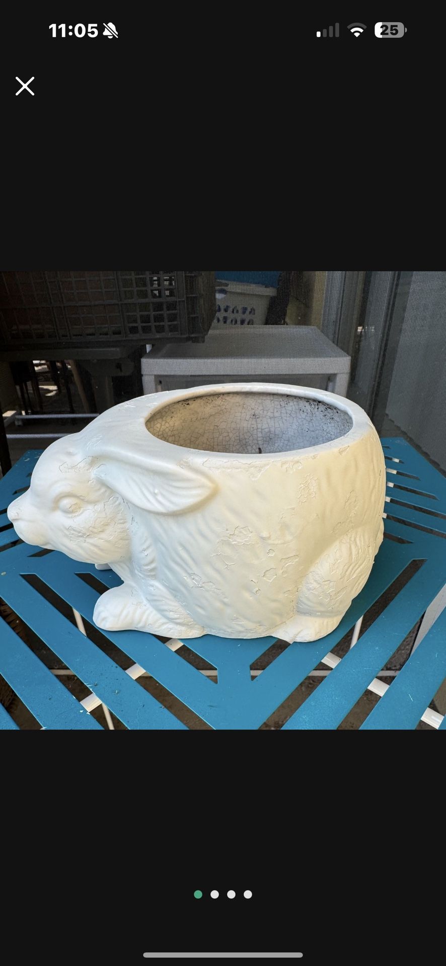 MCM ceramic planter flowers not included