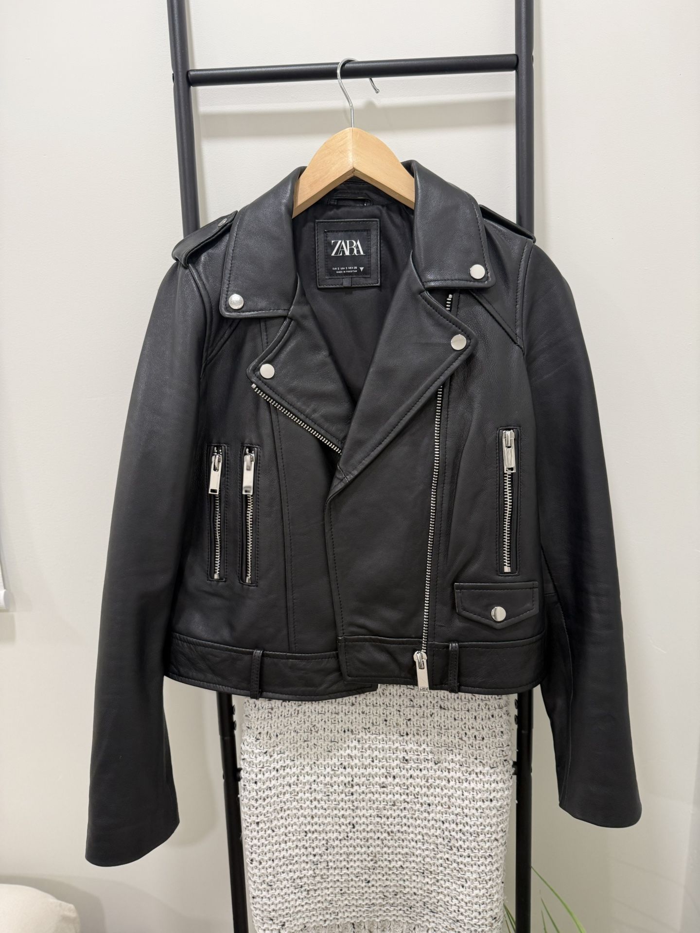 Zara Faux Leather Jacket Small