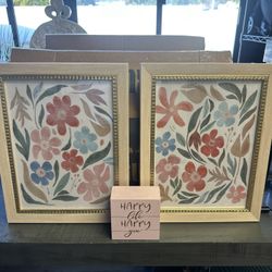 Two Wooden Flower Frames 