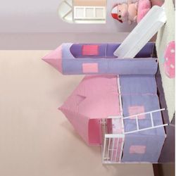 Princess Castle Twin Tent Loft Pink Bed With Mattress /// Financing Available 