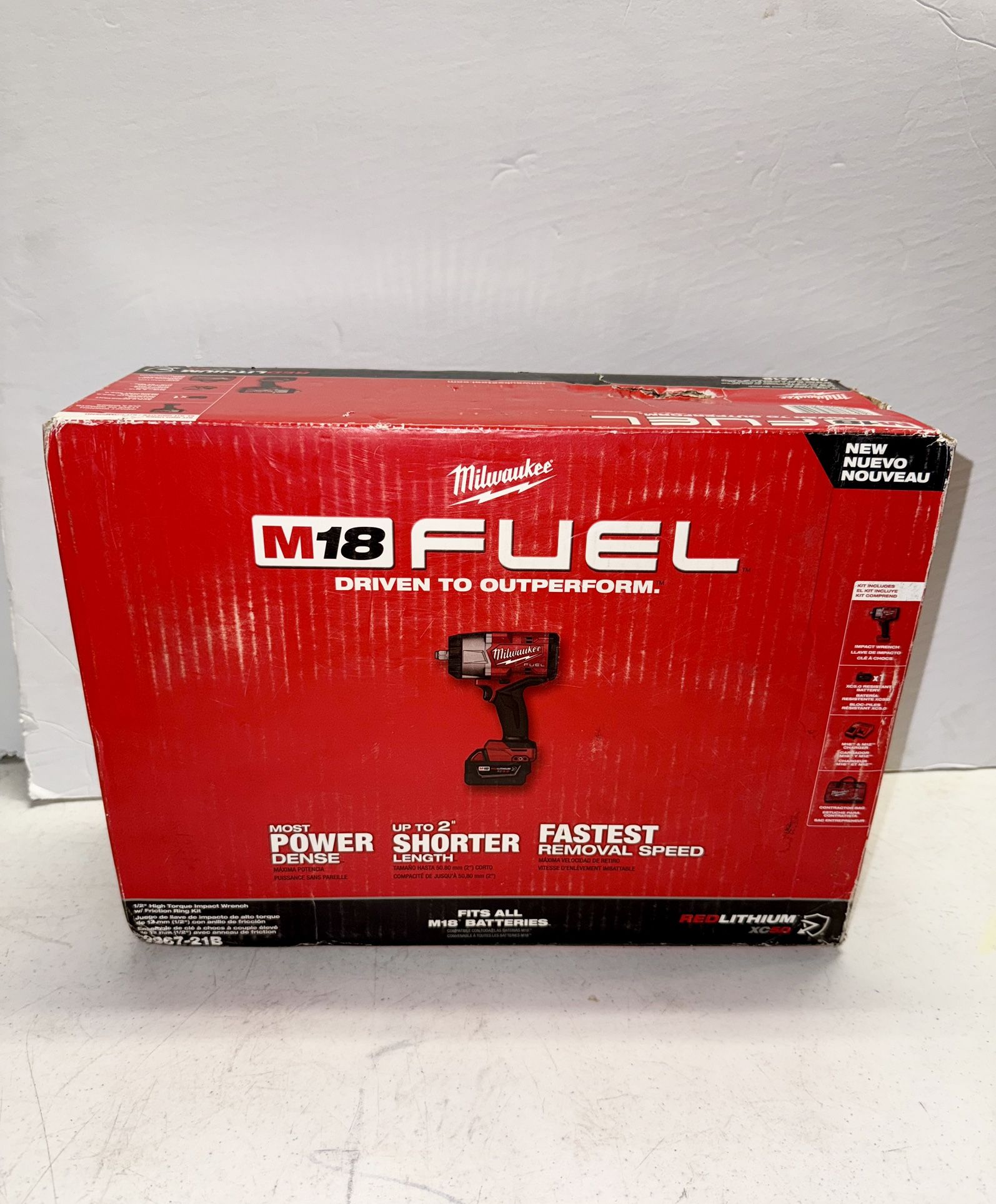 Milwaukee 1,600 Ft Lbs torque M18 FUEL 18V Lithium-Ion Brushless Cordless 1/2 in. Impact Wrench with Friction Ring 2967-20 2967-21b Battery Charger