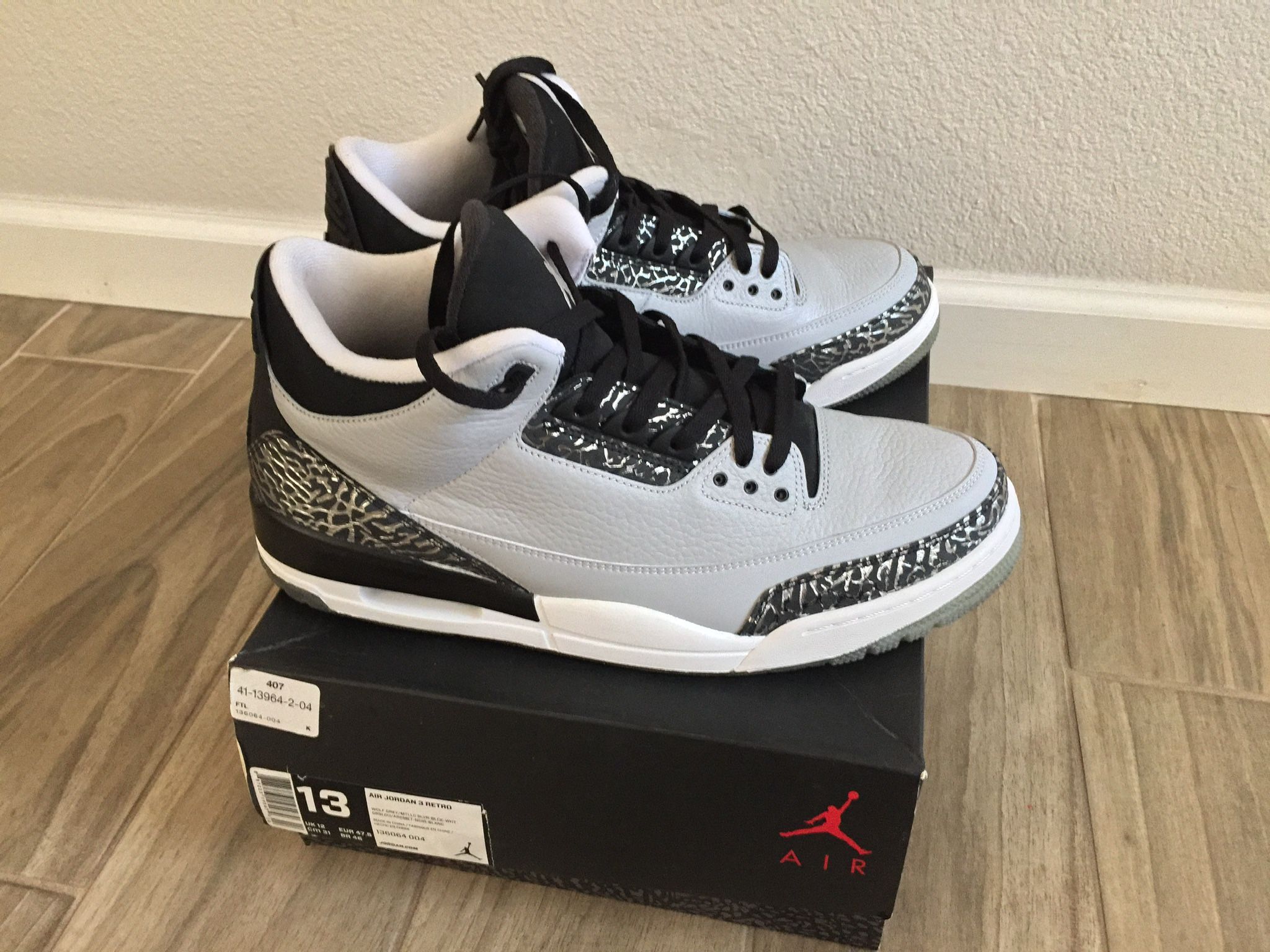 Nike Air Jordan 3  Wolf Grey size 13mens