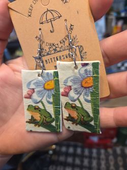 Handmade Clay Frog earrings