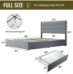 Full size Bed Frame Upholstered Headboard