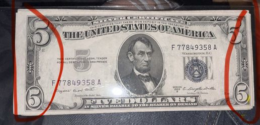 Five Dollar Bill From 1953 Misprint Aux Center $200 Or Best Offer