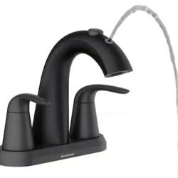 Glacier Bay Nadina 4 in. Centerset Double Handle Bathroom Fountain Faucet in Matte Black