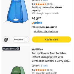 Wolfwise Pop Up Shower tent