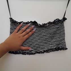 Striped Strapless Top Size Medium