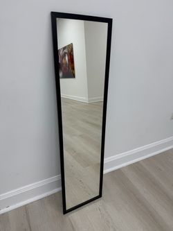 Tall Rectangular Mirror with Black Frame