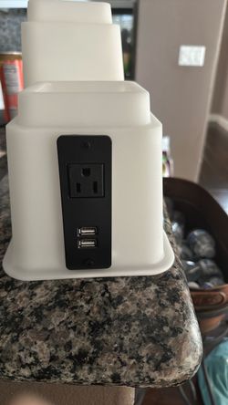 Dorm bed risers w outlet and phone charger $25
