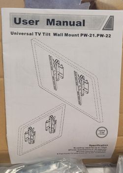 heavy-duty tilting TV wall mount. 
Screen Size  37" to 52"