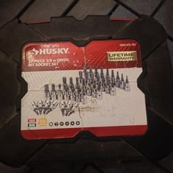 Husky 37pc 3/8 in drive bit socket set