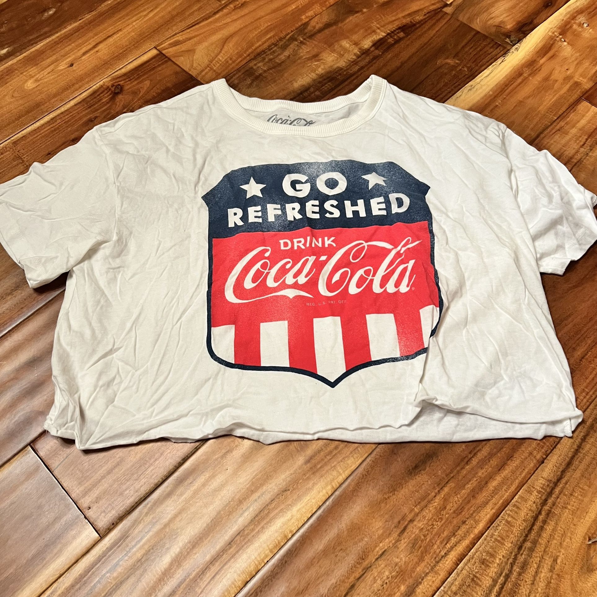 Women’s Coca Cola crop top. Size large