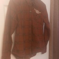 New Women Small Harley Davidson Flannel washed never Worn