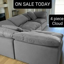 Grey Cloud Modular Sectional Couch Sofa 