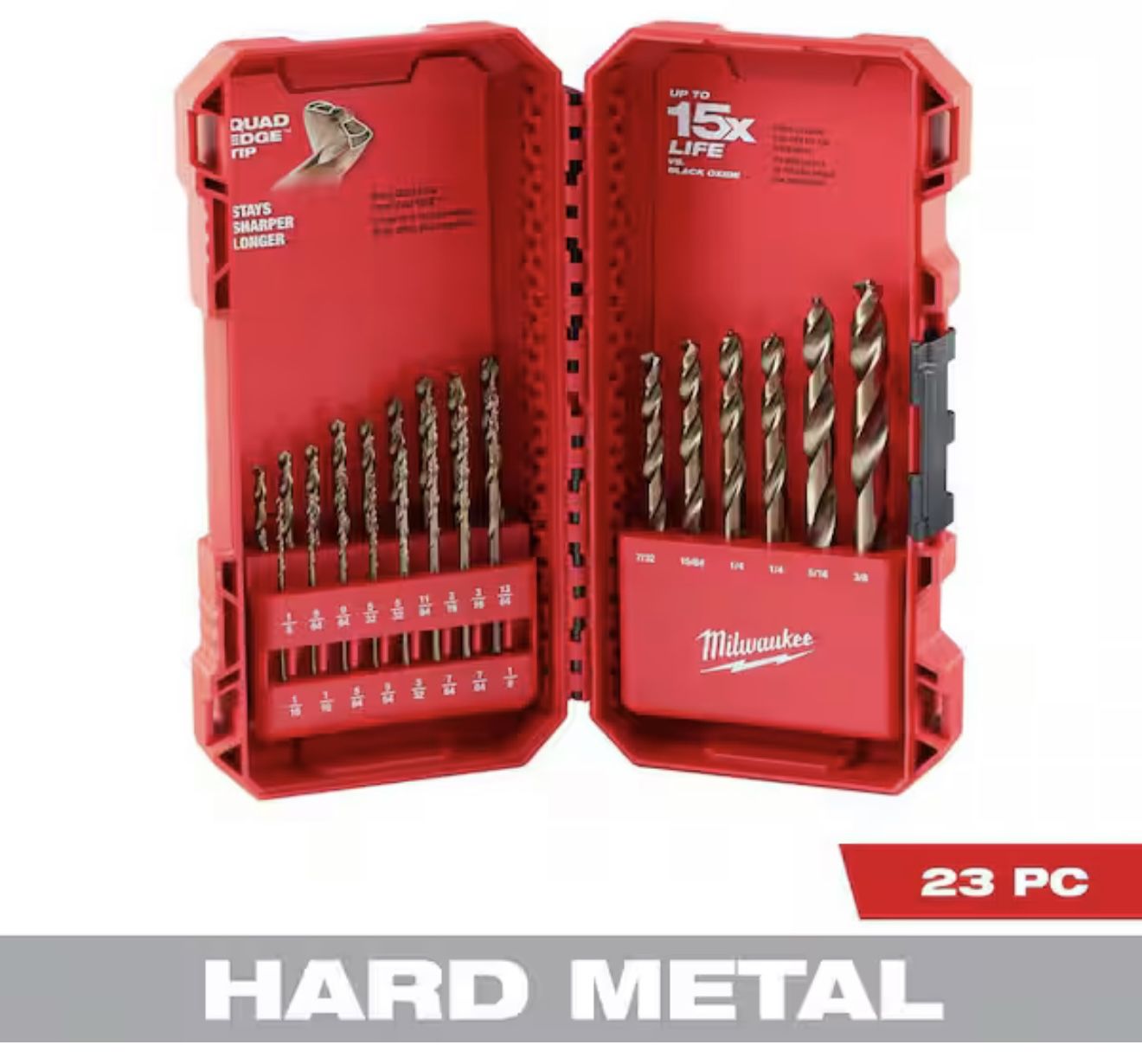 Milwaukee Cobalt Red Helix Twist Drill Bit Set for Drill Drivers (23-Piece