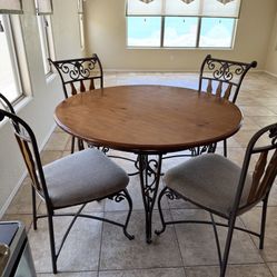 Solid Wood Kitchen Table And 4 Chairs