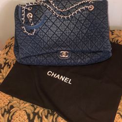 X-Large Quilted Jean Bag W/dust Bag