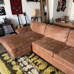 Brown Suede Couch