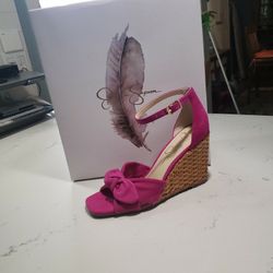 Jessica Simpson Women's Delilah Espandrille Wedge Sandal, In Paparazzi Pink, Size 5.5