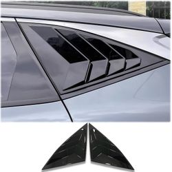 2Pcs Rear Side Window Louvers Air Vent Scoop Shades Cover Blinds Trim for Hyundai Tucson 2022 2023 2024 2025 - ABS Bright Black Sport Interior Accesso