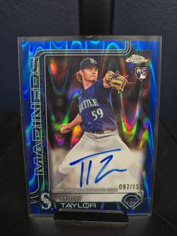 Troy Taylor Mariners rookie blue wave color match /150 Autograph