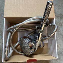 Chrome Shower Head with Hose