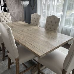 RH Look Solid Wood Dining Room Set