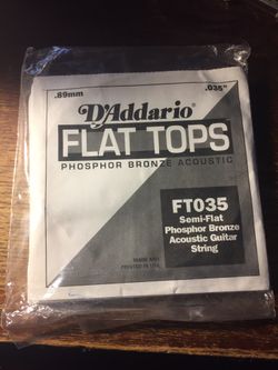 4) D Addario Flat Tops FT035 semi flat guitar strings