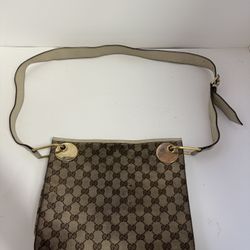 Gucci GG Canvas Eclipse Messenger Bag Brown Crossbody 120841 Authentic with COA