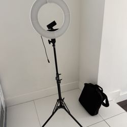 LED Ring Light with Adjustable Tripod, Phone Holder & Carrying Case