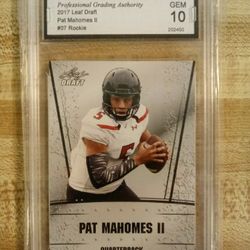 Patrick Mahomes Rookie Card Mint Graded 10 $400 Pick Up $450 Shipped Through Cash App Or Pay Pal