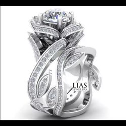 New 18k White Gold Wedding ring Set 
