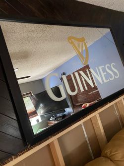 Guinness Pub Wall Mirror with Black Frame