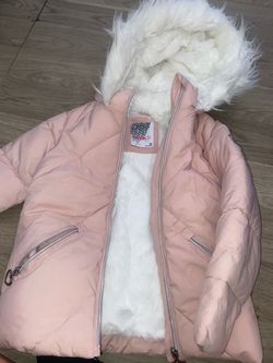 Kensie Girl Pink Puffer Jacket with Faux Fur Hood $20