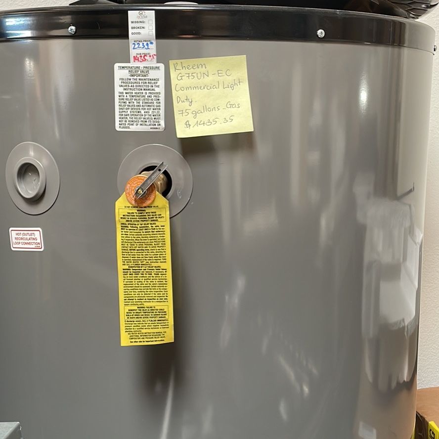 Rheem Gas Water Heater 75 Gallons for Sale in Stanton, CA - OfferUp