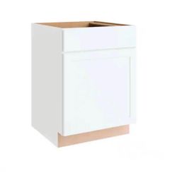 Courtland 24 in. W x 24 in. D x 34.5 in. H Assembled Shaker Base Kitchen Cabinet in Polar White