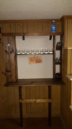 Hand made drink station.