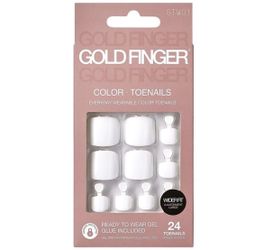 Goldfinger Ready to Wear White Gel Toe Nails