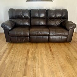 Leather Couch And Loveseat Turns Into Four Recliners